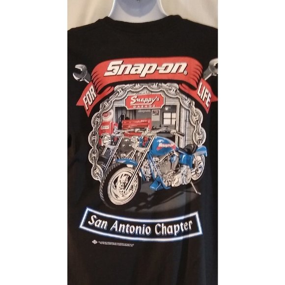 Gildan Shirt Mens XL Snap On Tools Logo Black 100% Cotton T Shirt Canada Made - Picture 3 of 10